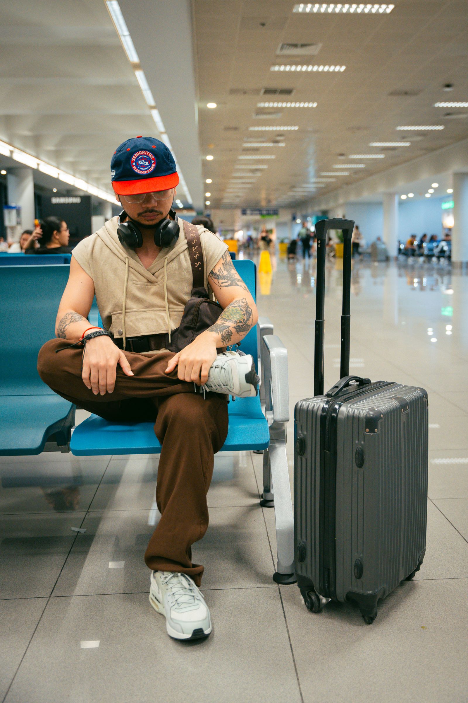 International traveller at an airport